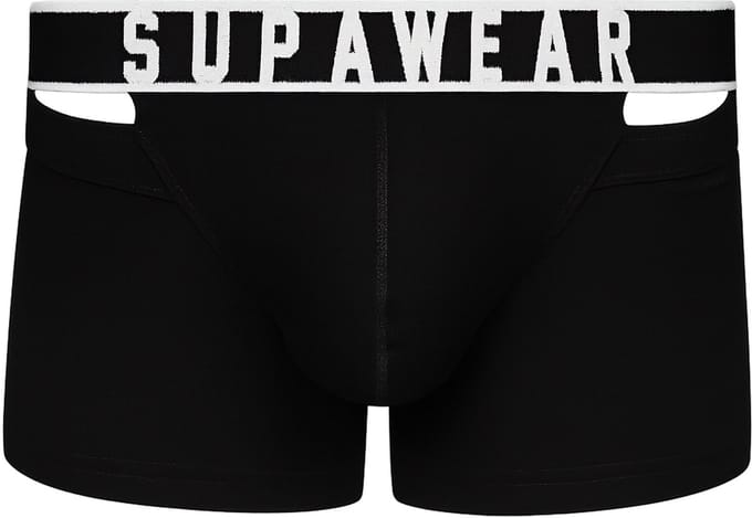 SUPAWEAR Ribbed Slashed Trunk Black - MAAT S - Heren Ondergoed - Boxershort voor Man - Mannen Boxershort
