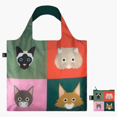 Loqi opvouwbare tas - stephen cheetham cats gerecycled