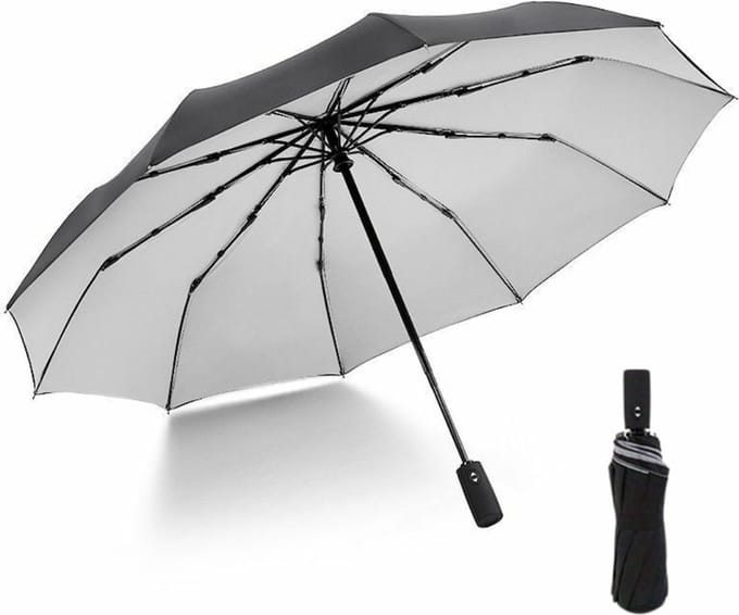 Bovista Moderne Stormparaplu - Opvouwbaar - Windproof Paraplu - Stormproef - Automatisch Uitklapbaar - Umbrella - Grijs