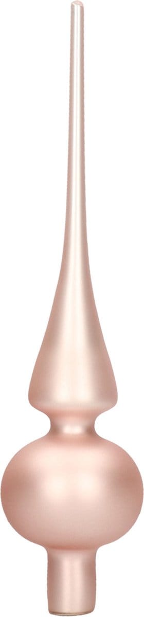 Decoris Kerst piek - lichtroze - 26 cm - glas - mat - kerstboompiek