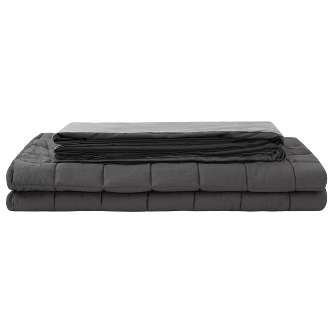vidaXL - Gewogen - Dekentje - Antraciet - 200 - x - 225 - cm - 9 - kg - 100% - Katoen - 205T
