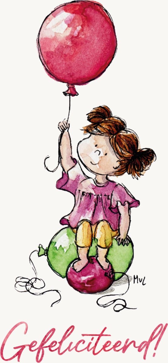 Meisje op ballon,10x15cm