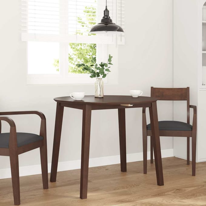 vidaXL - Eettafel - bruin - massief - hout - rubber