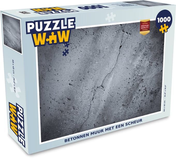 Puzzel Beton - Grijs - Scheur - Legpuzzel - Puzzel 1000 stukjes volwassenen