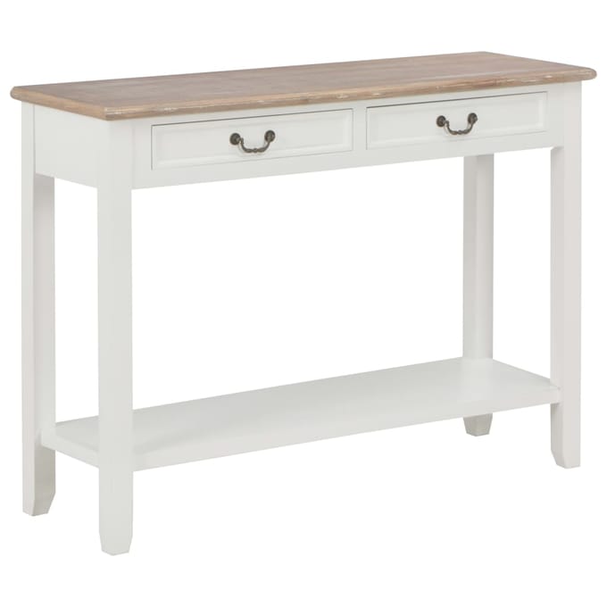 vidaXL - Wandtafel - 110x35x80 - cm - hout - wit