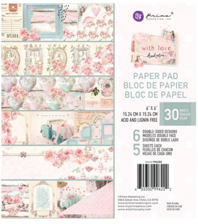 Prima Marketing With Love 6x6 Inch Paper Pad (996222)