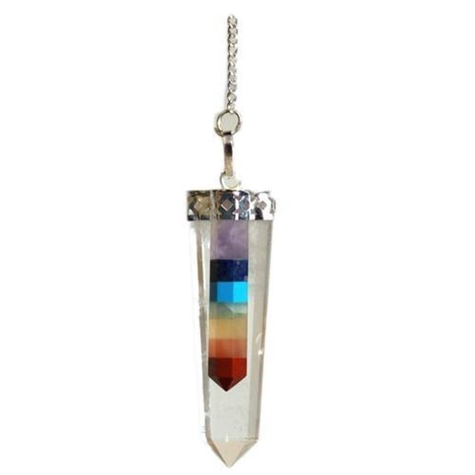 Kristal - Dunne, platte hangers met 7 chakra's