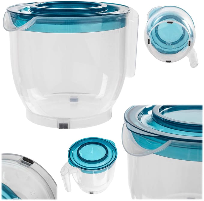 Rero mengbeker met maatbeker en deksel 2L turquoise