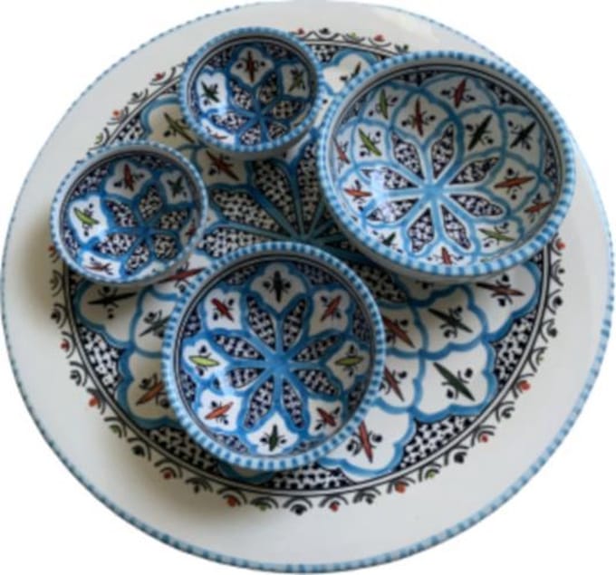 Tapas Party set 5 delig Turquoise Blue Fine | TP.PY.TB | Dishes & Deco