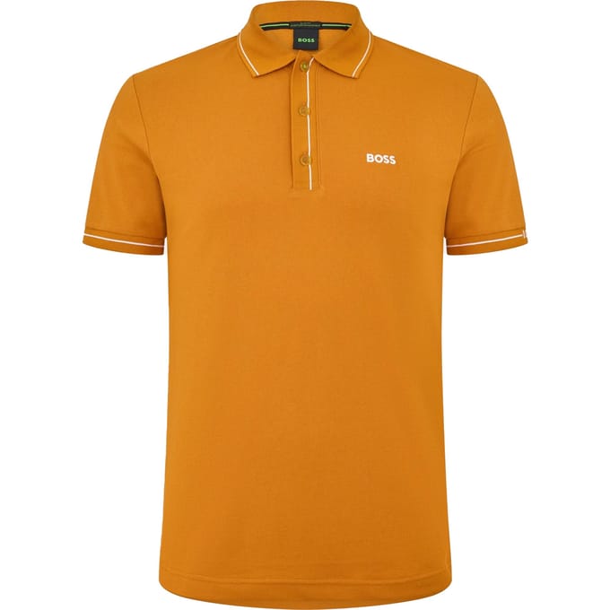 Boss Paddy-poloshirt met korte mouwen voor heren (Donkergeel)