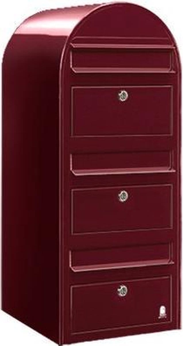 Brievenbus Bobi Trio Bordeaux Rood
