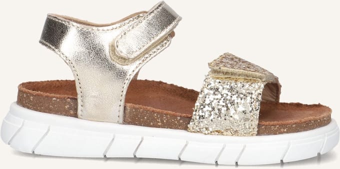 Ton & Ton Meisjes Platte sandalen - Ulla - Goud - Leer - Platte zool - Maat 32