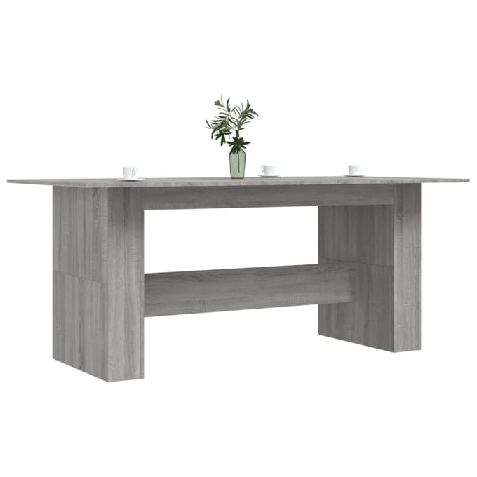 vidaXL - Eettafel - 180x90x76 - cm - bewerkt - hout - grijs - sonoma - eikenkleurig
