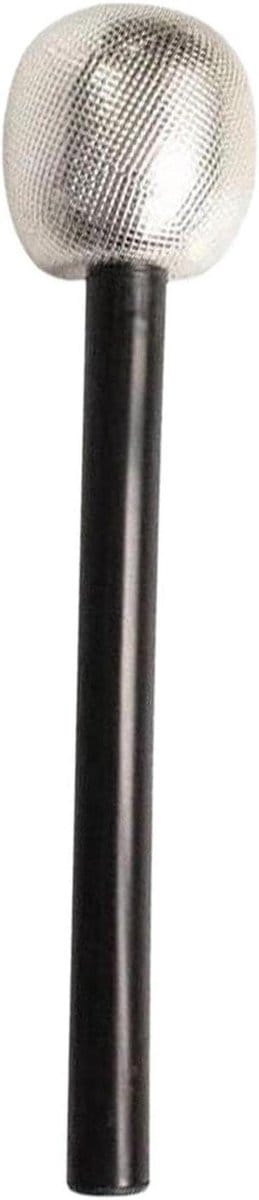 Nep Microfoon - Speelgoed Mikrofoon - Feest Accessoire - Glitter Afwerking - 27 cm - Zilver