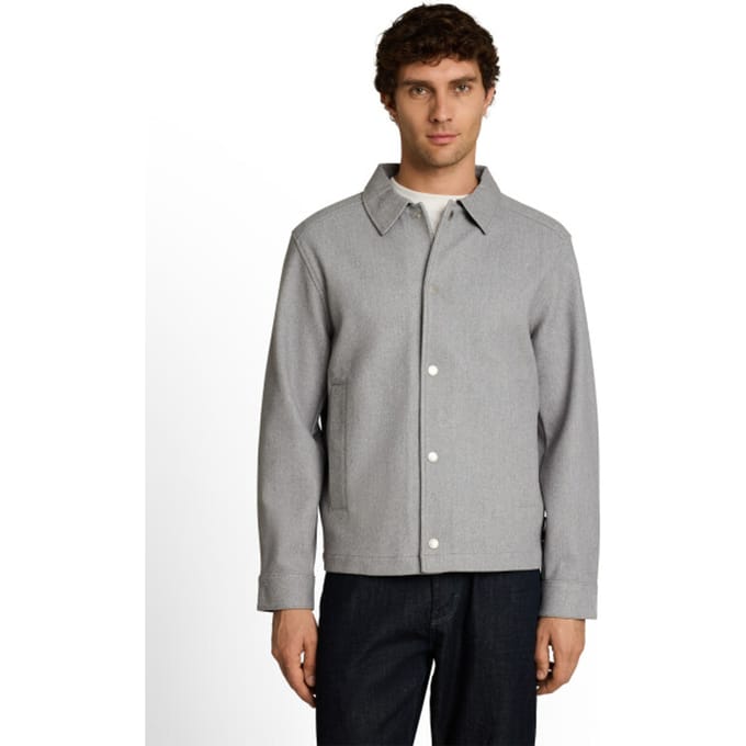 Tom Tailor Denim - Relaxed fit jas met drukknopen - Maat L - medium silver grey melange