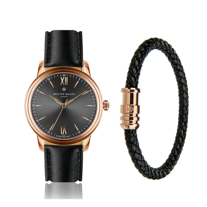 Horloge en leren band Philipp Blanc Geneva