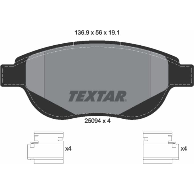 Remblokset TEXTAR 2509401, voor