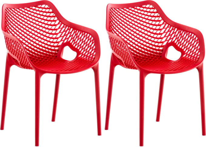 CLP Air Set van 2 Tuinstoelen - Stapelbaar - UV-lichtbestendig - Waterafstotend - rood