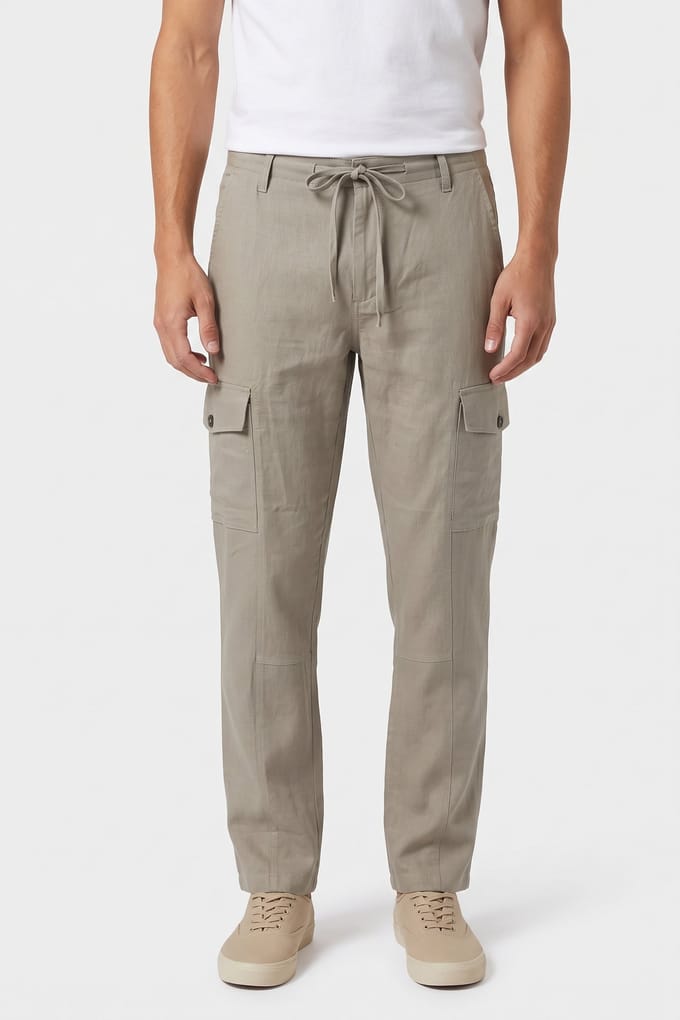GUESS  Eco Fletcher Linen Cargo Sage Plant Multi Maat: W32 | Cargobroeken Outlet | Heren | Grijs