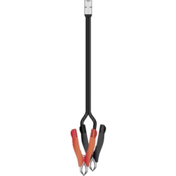 Optimate Snoer Met Accuklemmen 50 Cm Zwart