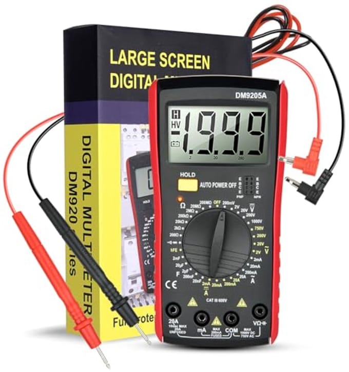 Digitale Multimeter met 2000 Counts - True RMS, Auto-Ranging voor Spanning, Stroom en Weerstand