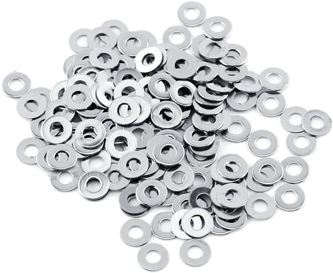 Assortiment van 100 Stuks RVS Platte Ringmoeren voor Diverse Toepassingen en Klussen (M3*7*0.5)