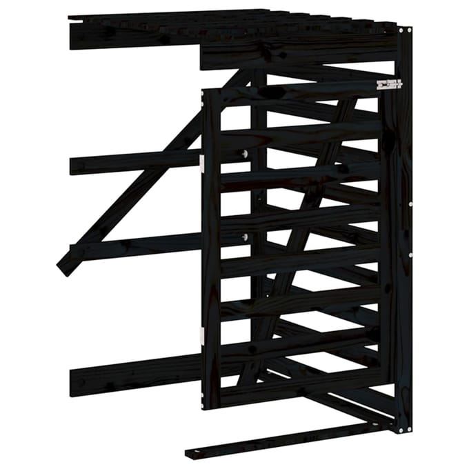 vidaXL - Containerberging - verlengstuk - massief - grenenhout - zwart