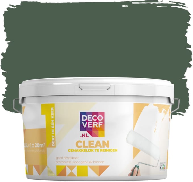 Decoverf clean muurverf bosgroen, 2.5L