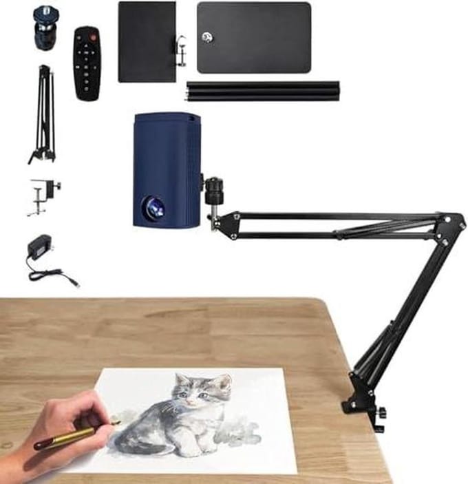 Draagbare Kunstprojector - Tekentool Traceerbord - Schetsen Tekenen Schilderen - Instelbare Projectiegrootte - 7 tot 98 inch - Wit
