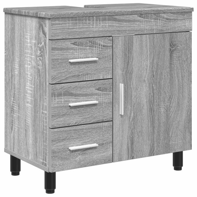 vidaXL - Badkamer - vaniteitsunit - Grijs - Sonoma - 60 - x - 35 - x - 60 - cm
