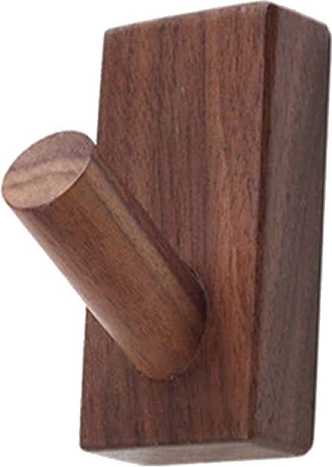 DWIH® - Nordic Design Kapstokhaken - Set van 2 - Walnoot - Model "BLIX" - Modern Design