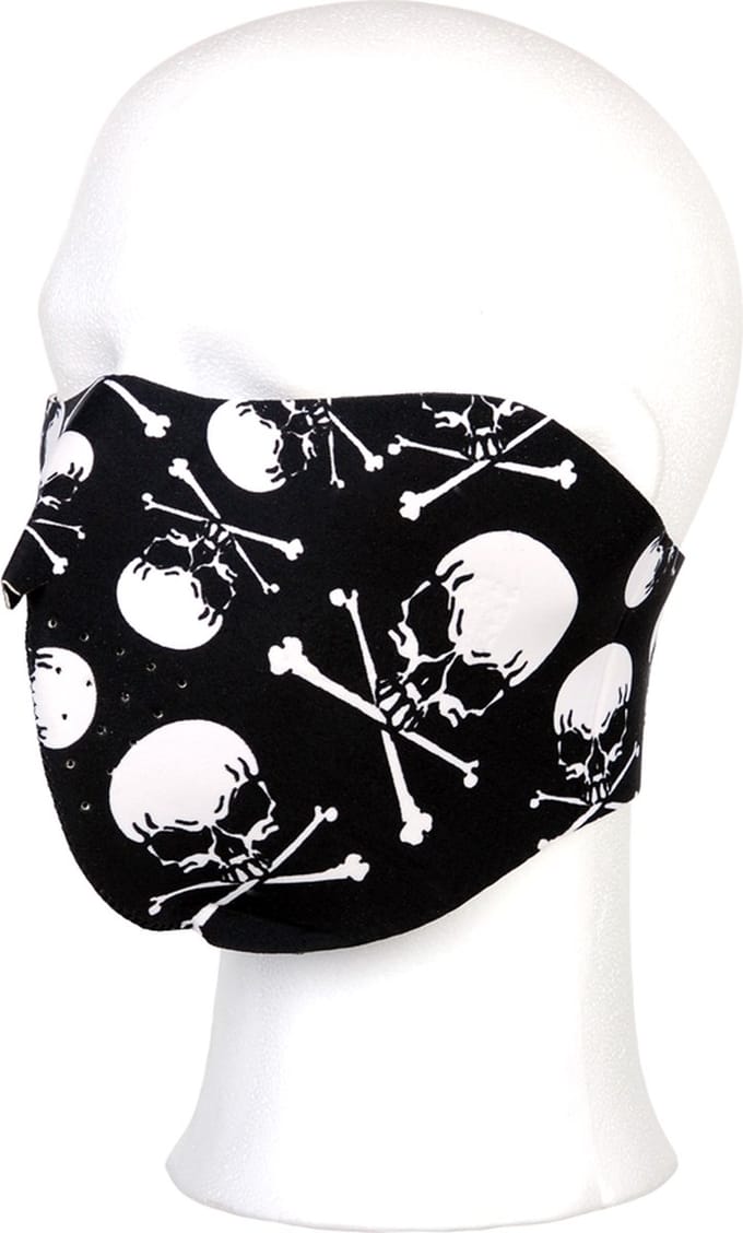 biker mask half face skull&bones