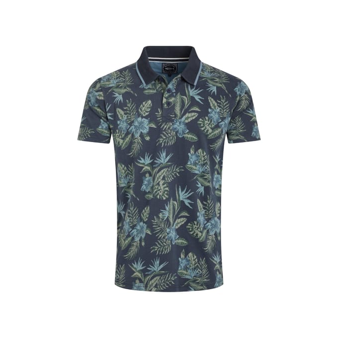 Weird Fish Heren Sarat Bedrukt Poloshirt (Marine)