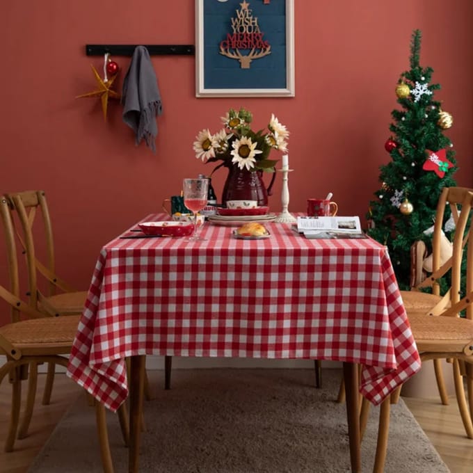 Meble od Nowa - Tafellaken - Rood Geruit - 140x140cm - Polyester - Oeko-Tex Gecertificeerd