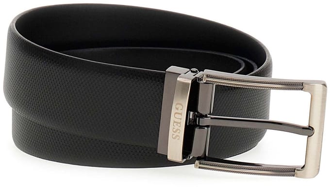 GUESS Leren Riem Leather Belt H35 W100 Black Zwart