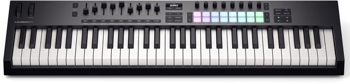 Novation Launchkey 61 MK4 - MIDI Keyboard Controller - 61 Semi-Gewogen Toetsen - 16 FSR Pads - 9 Faders - OLED Display - USB-C