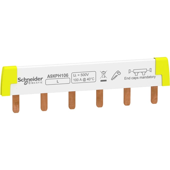 Schneider Acti9 Enkel Fase 100A Busbar 6 Module - A9XPH106