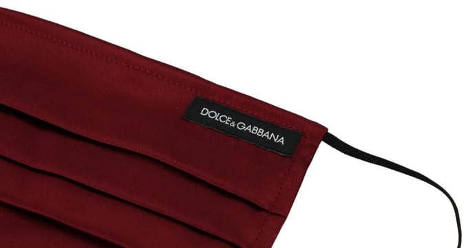 Dolce & Gabbana Elegante Satijnen Geplooide Bordeaux Rode Vrouwenmasker