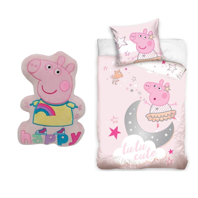 Peppa Pig slaapkamerset; dekbedovertrek en kussen