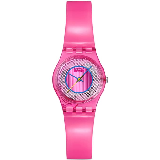 SWATCH Dameshorloge LP166 Roze Hars Kast, Eenvoudig Casual Ontwerp, 3 ATM Waterbestendig Style Fit Ontwerp pink