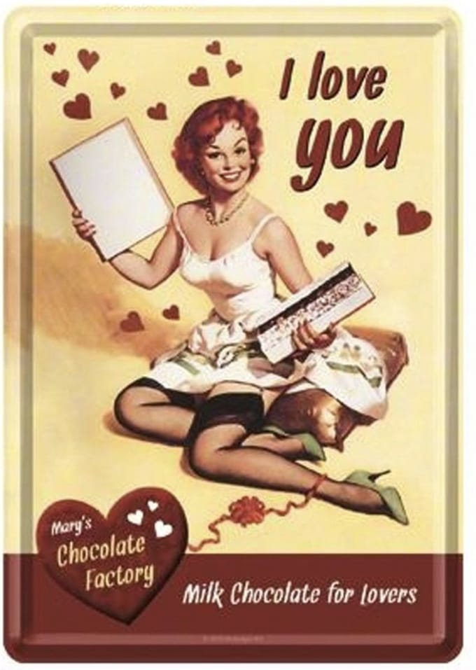 I Love You Metalen Postkaart