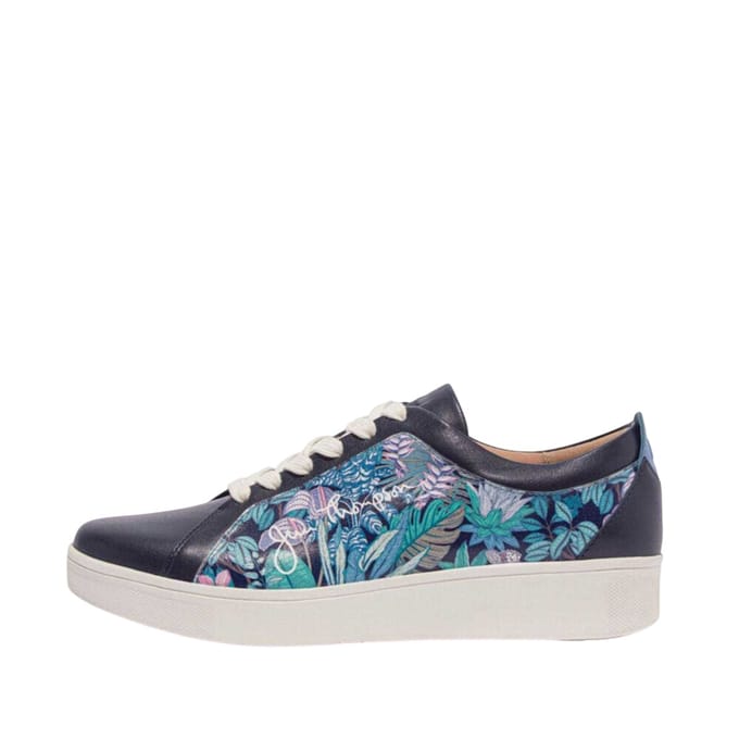 Fit Flop Dames Jim Thompson Leren Sneakers (Blauw)
