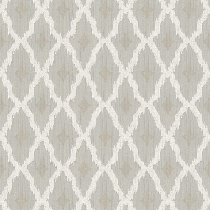 Etnisch behang Profhome 961972-GU textiel behang gestructureerd met ruitvormig patroon mat beige crèmewit 5,33 m2