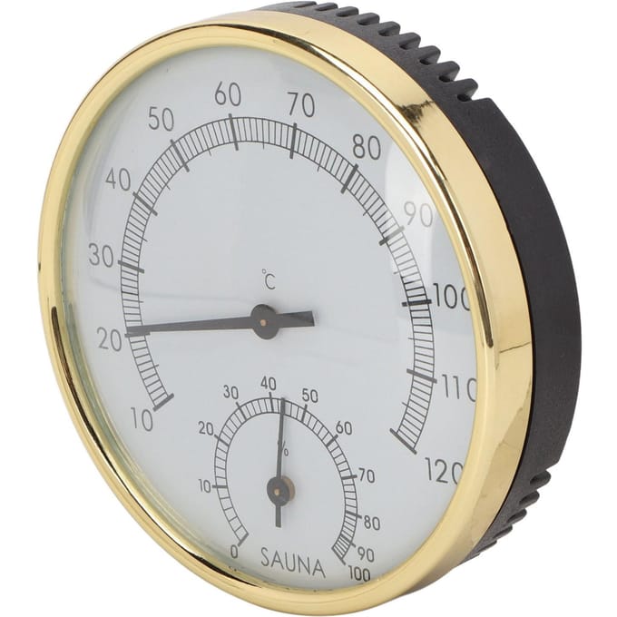 Saunaruimte Thermometer Wandmontage Duidelijke Schaal Fysieke Inductie Roestvrij Staal Hygrometer beige