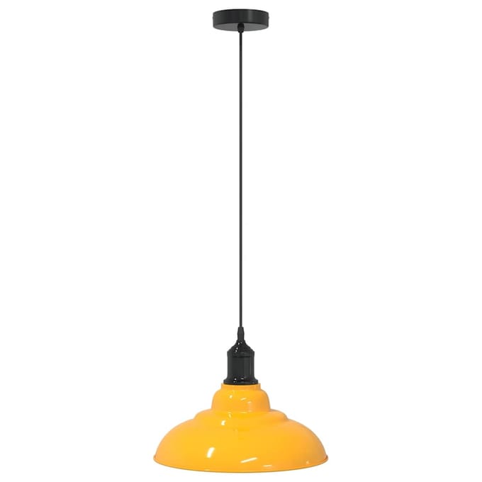 vidaXL Hanglamp in hoogte verstelbaar E27 Ø31 cm metaal glanzend geel
