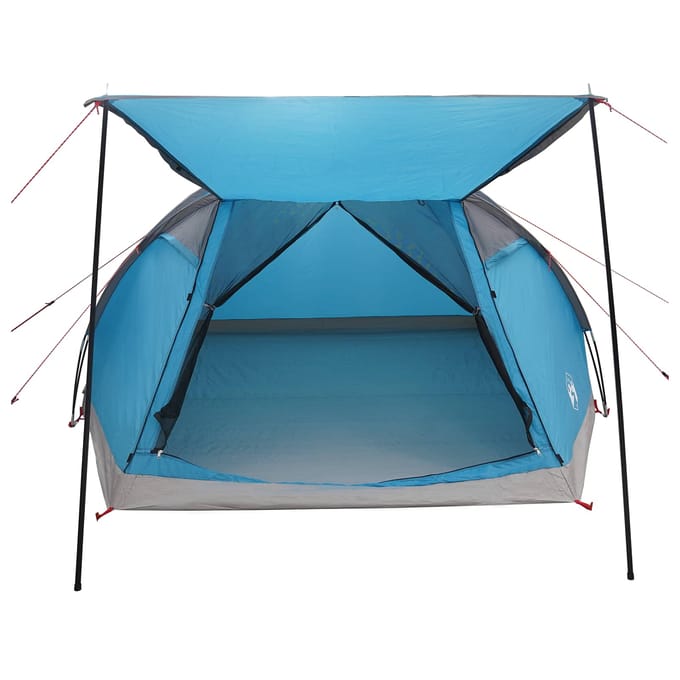 vidaXL - Huisje - Tent - 6-persoons - Blauw - Polyester - en - Staal