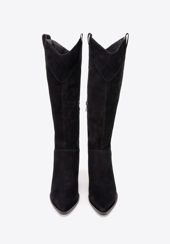 Wittchen Dames Zwarte Suède Cowboylaarzen