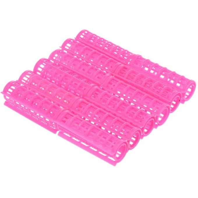 Plastic krulspelden haarrollers voor haarstyling haarverzorging DIY krulgereedschap 12PCS pink