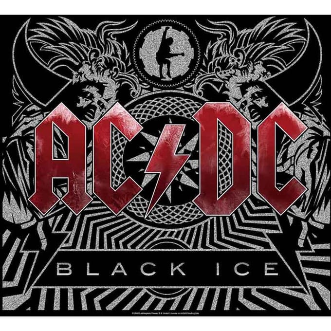 AC/DC Zwart ijs bandana (Zwart/Wit/Rood)
