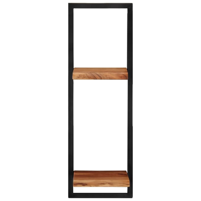 vidaXL - Wandschappen - 2 - st - 25x25x75 - cm - massief - acaciahout - en - staal